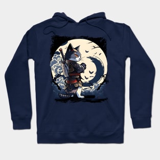 Japanese Cat Samurai Katana Catana - Cat Lover Hoodie